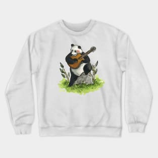 Panda Guitarrist Watercolour Design Crewneck Sweatshirt